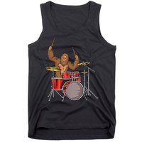 Drummer Funny Sasquatch Bigfoot Drumming Tank Top