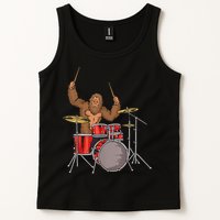 Drummer Funny Sasquatch Bigfoot Drumming Tank Top