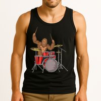 Drummer Funny Sasquatch Bigfoot Drumming Tank Top