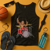 Drummer Funny Sasquatch Bigfoot Drumming Tank Top