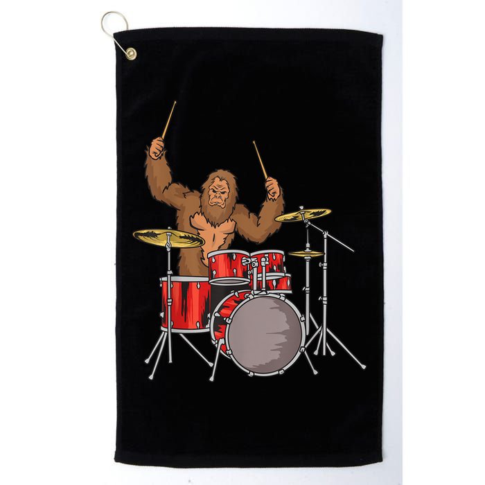 Drummer Funny Sasquatch Bigfoot Drumming Golf Towel