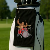 Drummer Funny Sasquatch Bigfoot Drumming Golf Towel