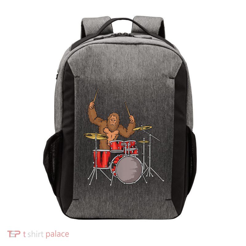 Drummer Funny Sasquatch Bigfoot Drumming Vector Backpack
