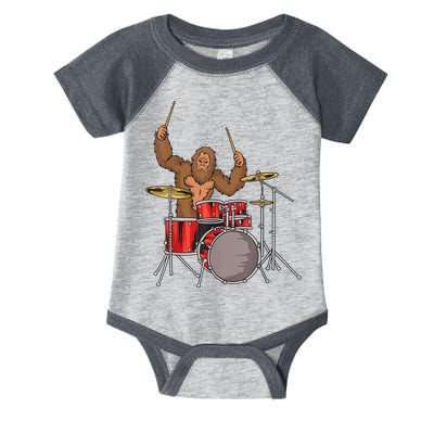 Drummer Funny Sasquatch Bigfoot Drumming Infant Baby Jersey Bodysuit