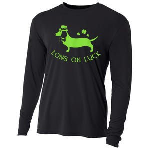 Dachshund Funny St. Patrick's Day Irish Long on Luck Cooling Performance Long Sleeve Crew