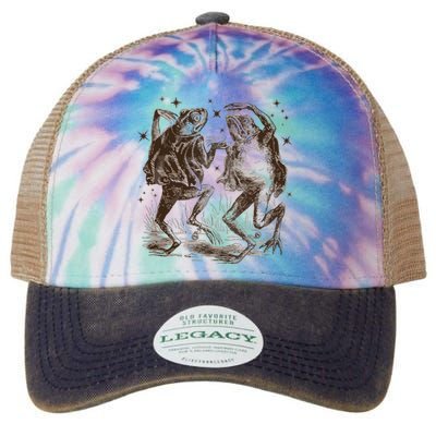 Dancing Frog Stars Vintage 90s Tattoo Style Legacy Tie Dye Trucker Hat