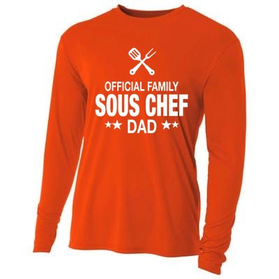 Dad Family Sous Chef Funny Cooking Dad Gift Cooling Performance Long Sleeve Crew