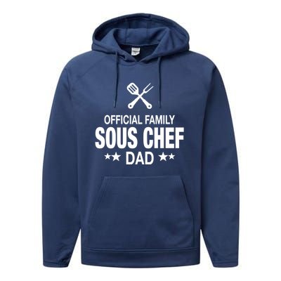 Dad Family Sous Chef Funny Cooking Dad Gift Performance Fleece Hoodie