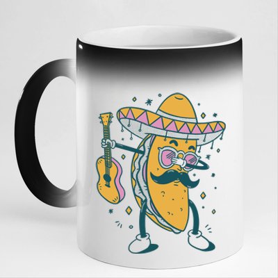 Dabbing Fiesta Taco 11oz Black Color Changing Mug