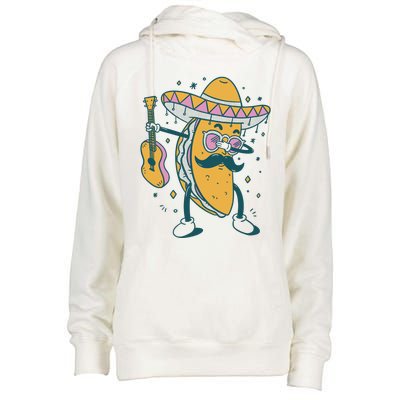 Dabbing Fiesta Taco Womens Funnel Neck Pullover Hood