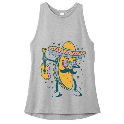 Dabbing Fiesta Taco Ladies PosiCharge Tri-Blend Wicking Tank