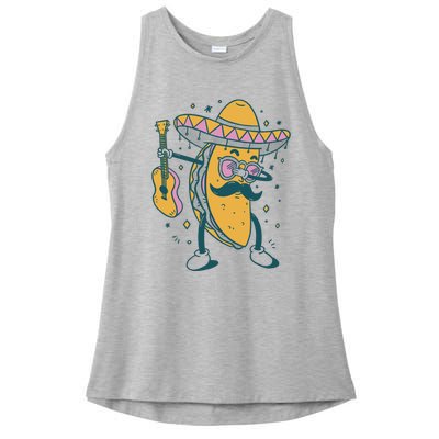 Dabbing Fiesta Taco Ladies PosiCharge Tri-Blend Wicking Tank