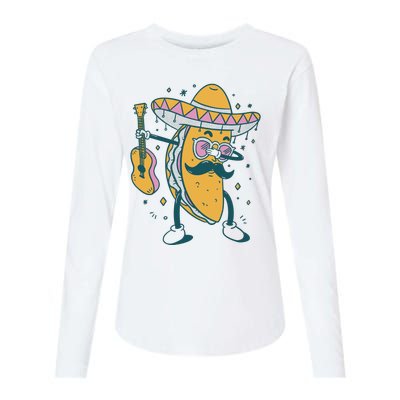 Dabbing Fiesta Taco Womens Cotton Relaxed Long Sleeve T-Shirt