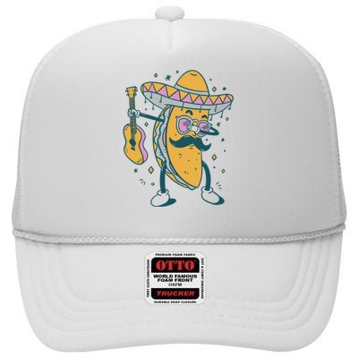 Dabbing Fiesta Taco High Crown Mesh Back Trucker Hat