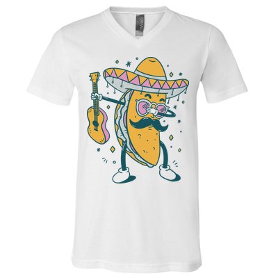 Dabbing Fiesta Taco V-Neck T-Shirt
