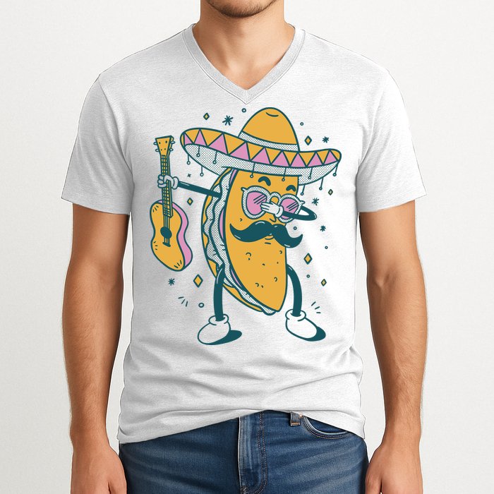 Dabbing Fiesta Taco V-Neck T-Shirt