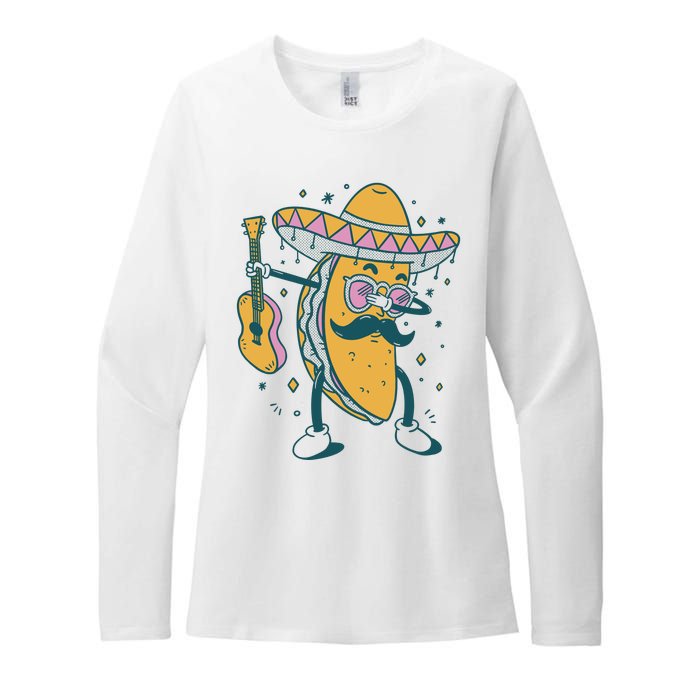 Dabbing Fiesta Taco Womens CVC Long Sleeve Shirt