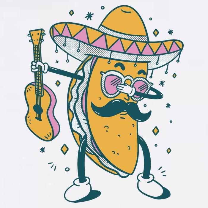 Dabbing Fiesta Taco Flatbill Hat