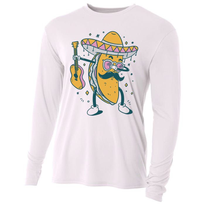 Dabbing Fiesta Taco Cooling Performance Long Sleeve Crew