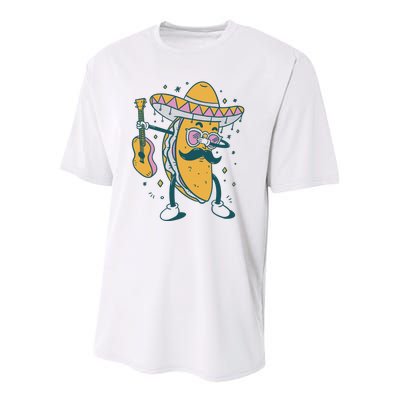 Dabbing Fiesta Taco Youth Performance Sprint T-Shirt