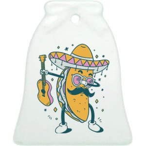 Dabbing Fiesta Taco Ceramic Bell Ornament