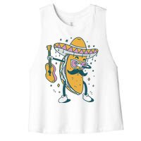 Dabbing Fiesta Taco Women's Racerback Cropped Tank