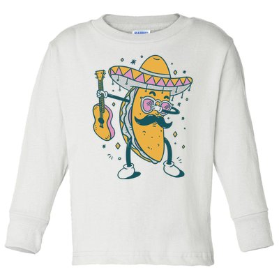 Dabbing Fiesta Taco Toddler Long Sleeve Shirt