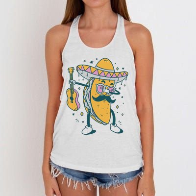 Dabbing Fiesta Taco Women's Knotted Racerback Tank