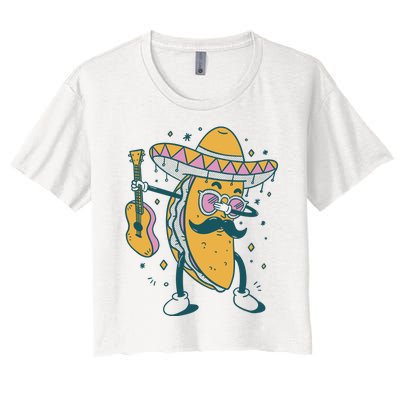 Dabbing Fiesta Taco Women's Crop Top Tee