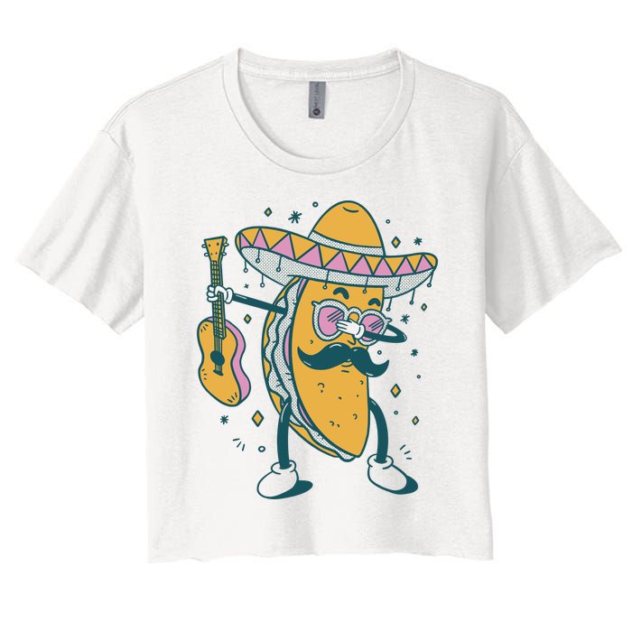 Dabbing Fiesta Taco Women's Crop Top Tee