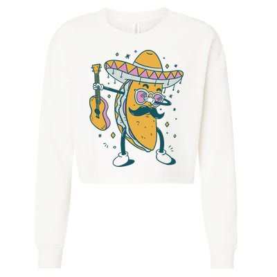 Dabbing Fiesta Taco Cropped Pullover Crew