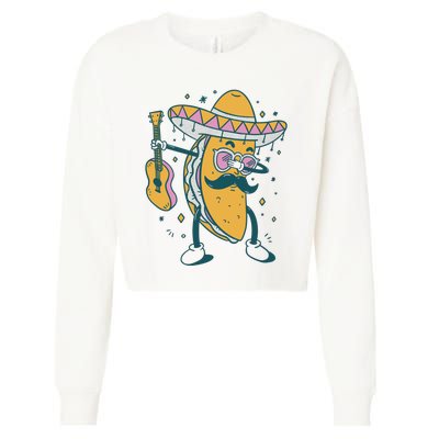 Dabbing Fiesta Taco Cropped Pullover Crew