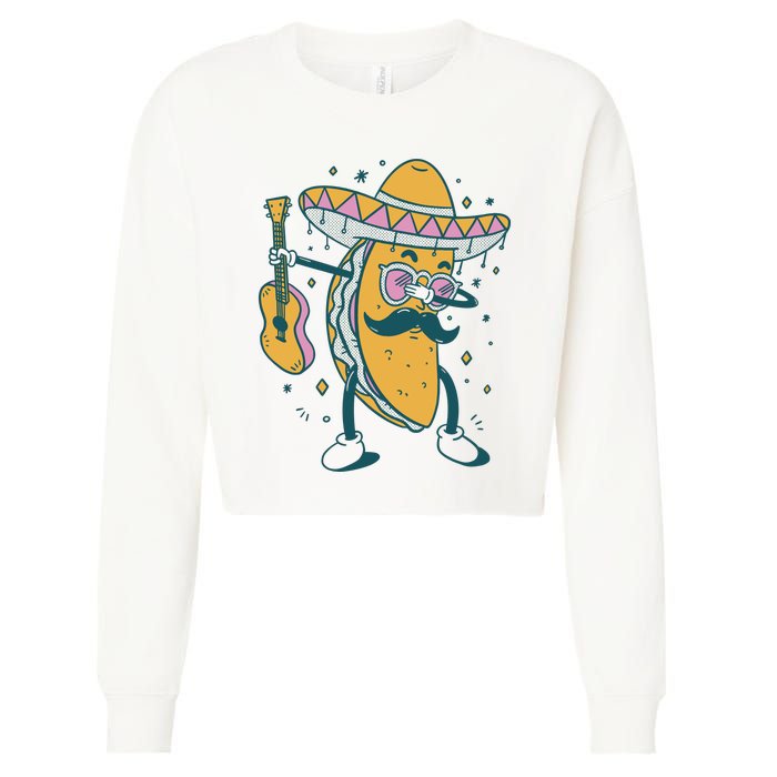 Dabbing Fiesta Taco Cropped Pullover Crew