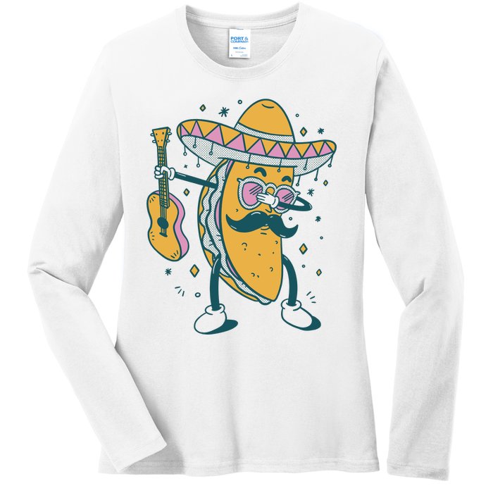 Dabbing Fiesta Taco Ladies Long Sleeve Shirt