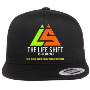 Design For The Life Shift Church Church Logo Design 2 Flat Bill Trucker Hat