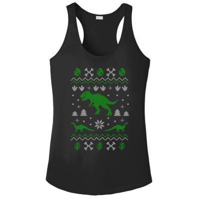 Dinosaur Funny T Rex Ugly Christmas Cool Gift Ladies PosiCharge Competitor Racerback Tank