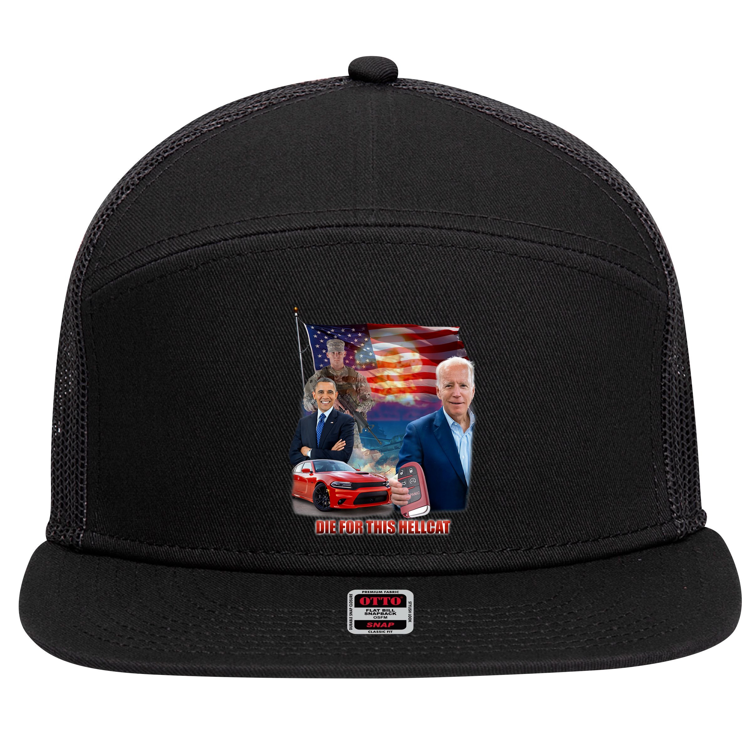 Die For This Hellcat Biden 7 Panel Mesh Trucker Snapback Hat