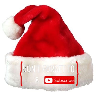 Don't Forget to Like and Subscribe Video Content Creator Premium Christmas Santa Hat