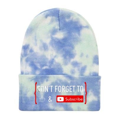 Don't Forget to Like and Subscribe Video Content Creator Tie Dye 12in Knit Beanie