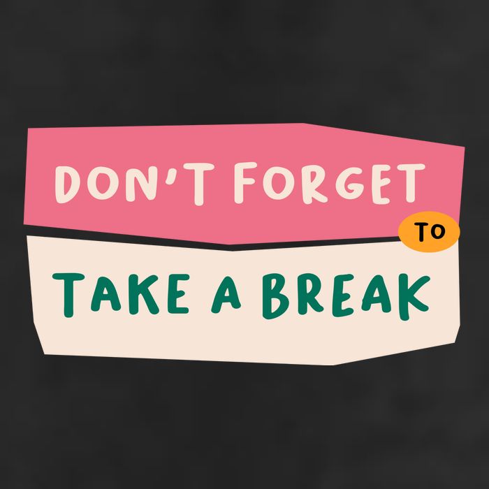 Dont Forget To Take A Break Work Crop Fleece Hoodie