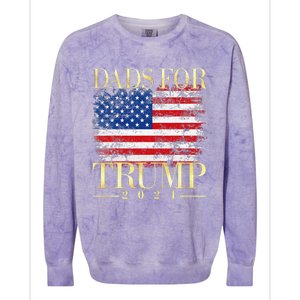 Dads For Trump 2024 Fathers Day Gift Pro Donald Trump Usa Colorblast Crewneck Sweatshirt