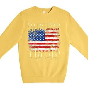 Dads For Trump 2024 Fathers Day Gift Pro Donald Trump Usa Premium Crewneck Sweatshirt