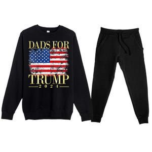 Dads For Trump 2024 Fathers Day Gift Pro Donald Trump Usa Premium Crewneck Sweatsuit Set