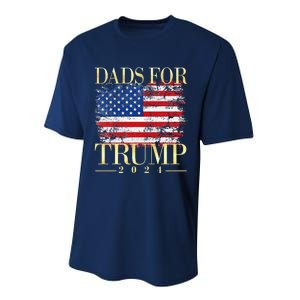 Dads For Trump 2024 Fathers Day Gift Pro Donald Trump Usa Performance Sprint T-Shirt