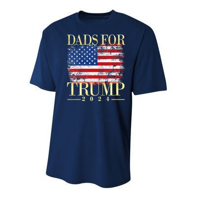 Dads For Trump 2024 Fathers Day Gift Pro Donald Trump Usa Youth Performance Sprint T-Shirt