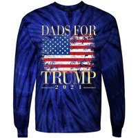 Dads For Trump 2024 Fathers Day Gift Pro Donald Trump Usa Tie-Dye Long Sleeve Shirt