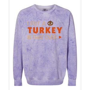 Dad Funny Turkey Thanksgiving Pregnancy Announcement Colorblast Crewneck Sweatshirt