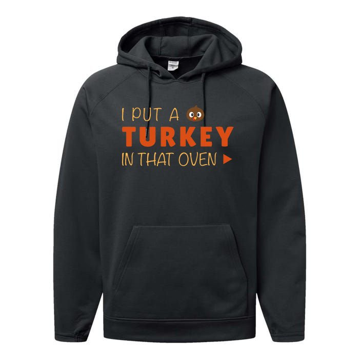 Dad Funny Turkey Thanksgiving Pregnancy Announcement Performance Fleece Hoodie