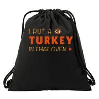 Dad Funny Turkey Thanksgiving Pregnancy Announcement Drawstring Bag