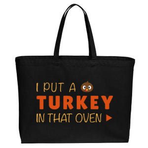 Dad Funny Turkey Thanksgiving Pregnancy Announcement Cotton Canvas Jumbo Tote